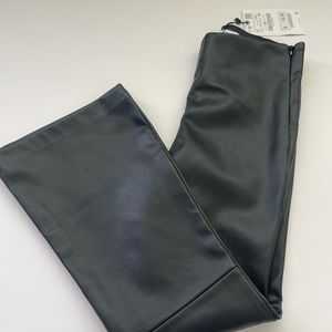 NWT Zara Kids faux leather flare leggings. Size 10